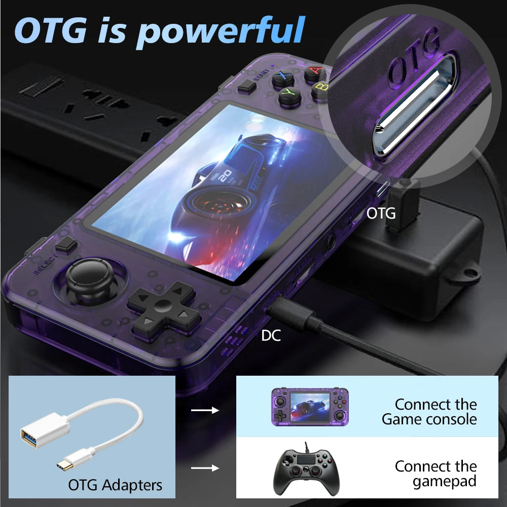 New R36H Retro Handheld Console Open-Source Linux System Classic Game Consoles 3.5 inch IPS Screen 64G Portable Video Player
